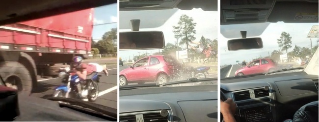 Video flagrou acidente entre moto e carro 1 acidente moto Video flagrou acidente entre moto e carro