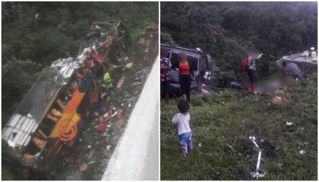 Bombeiros confirmam 14 passageiros mortos em acidente com ônibus de turismo na BR-376 2 onibus acidente Bombeiros confirmam 14 passageiros mortos em acidente com ônibus de turismo na BR-376
