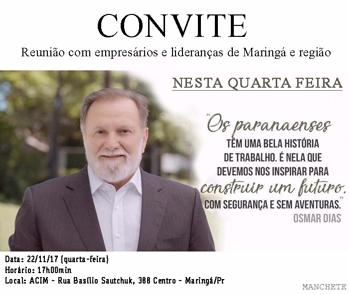 Foto de Osmar Dias nesta quarta na ACIM