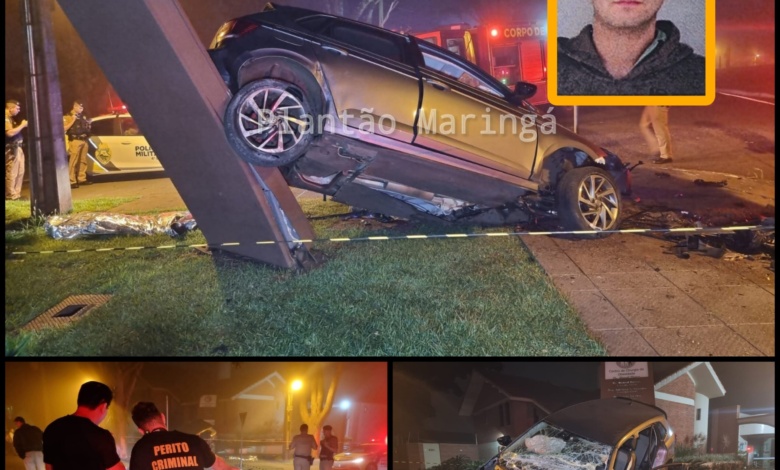 Uma pessoa morreu e três ficaram feridas após carro bater em árvore 1 acidente Uma pessoa morreu e três ficaram feridas após carro bater em árvore