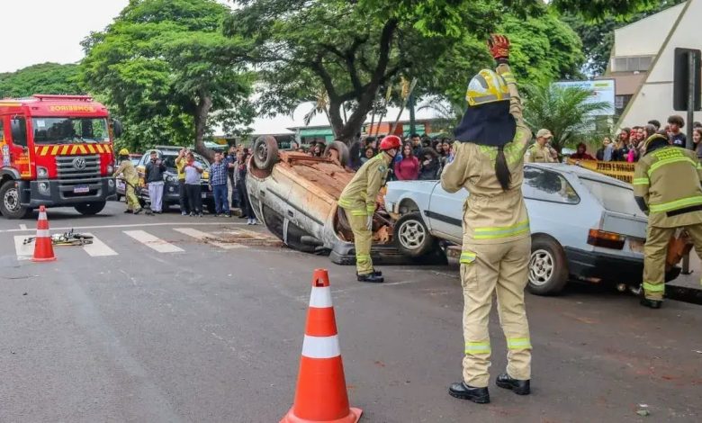 Sarandi encerra o ‘Maio Amarelo’ 1 acidente simulacao Sarandi encerra o ‘Maio Amarelo’