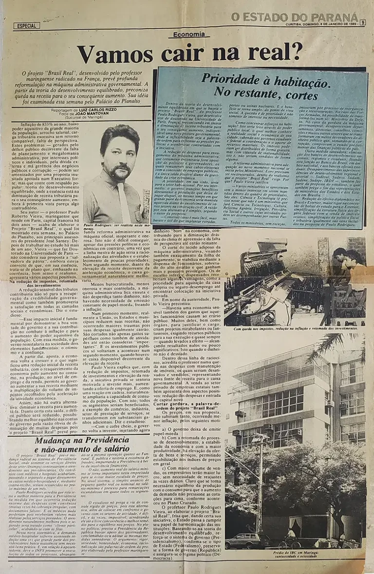 A contribuição de um maringaense para o sucesso do Plano Real, que fez 30 anos 3 paulo 3 A contribuição de um maringaense para o sucesso do Plano Real, que fez 30 anos