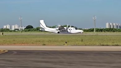 Foto de Avião de empresário maringaense faz pouso de “barriga” em São Paulo