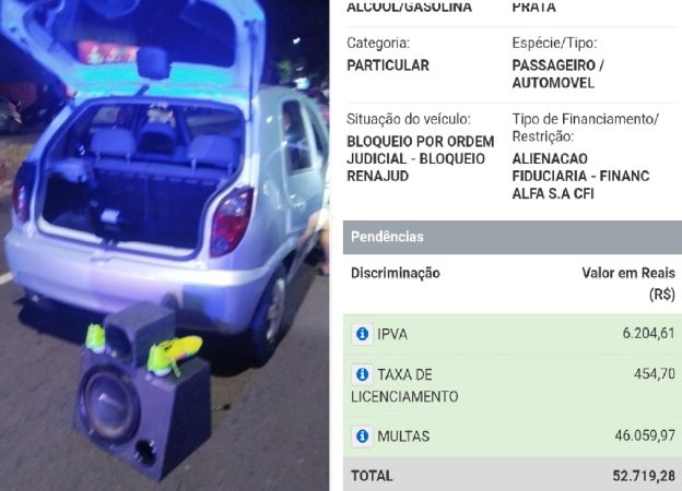 Blitz apreende carro com mais de 52 mil reais de débitos 3 carro multa Blitz apreende carro com mais de 52 mil reais de débitos