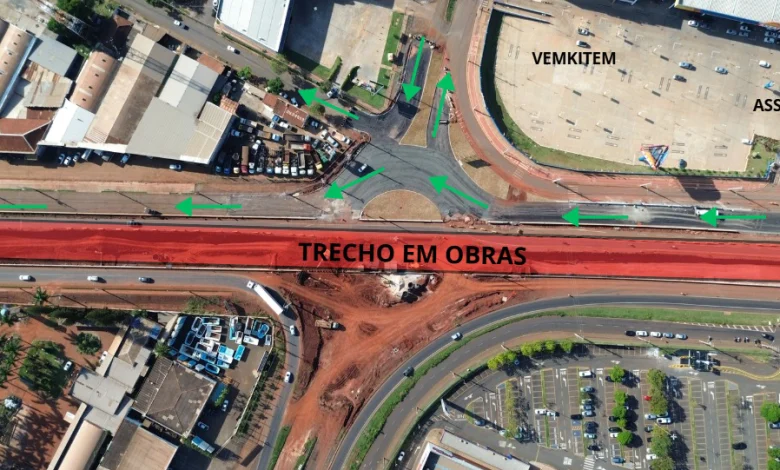 Mudança de tráfego 1 viaduto Mudança de tráfego