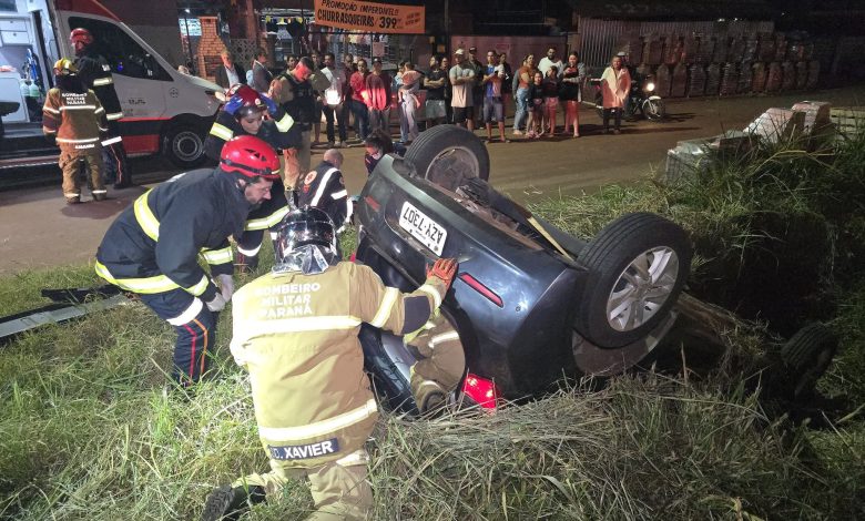 Duas pessoas ficam feridas após carro capotar na rodovia de Sarandi 1 capotamento Duas pessoas ficam feridas após carro capotar na rodovia de Sarandi