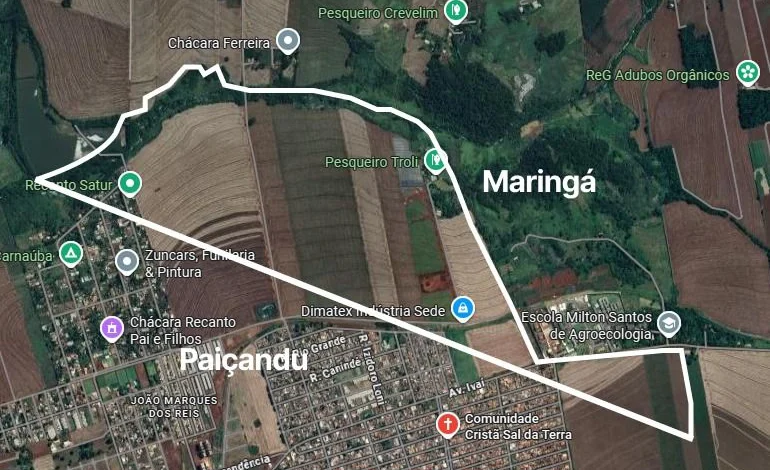 Alep aprova projeto que corrige limites territoriais entre Maringá e Paiçandu 1 mapa maringa paicandu Alep aprova projeto que corrige limites territoriais entre Maringá e Paiçandu