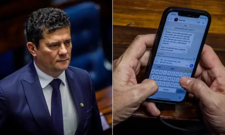 SERGIO MOTO FLAVIO DINO Sérgio Moro vira alvo no debate da Globo por foto sobre voto a favor de Flávio Dino no STF